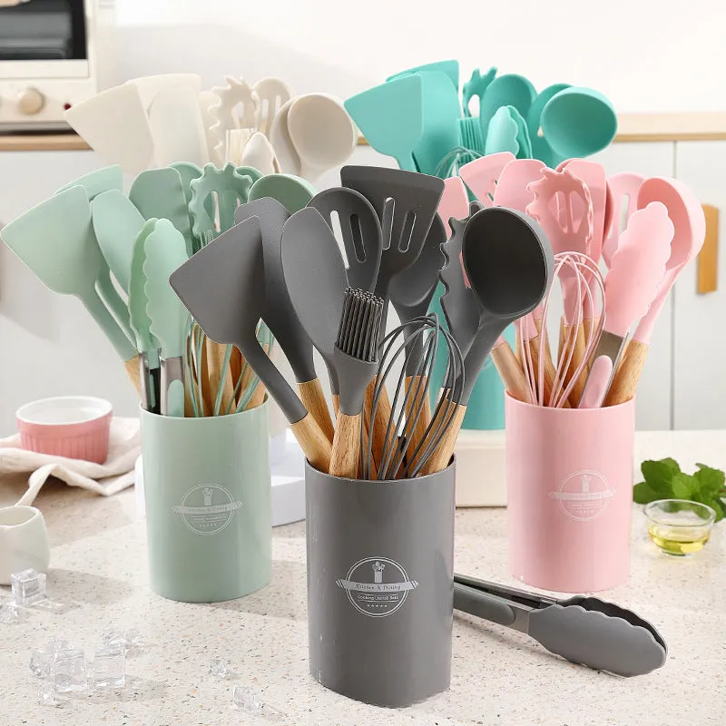 12 piece set of silicone spatula kitchen utensils