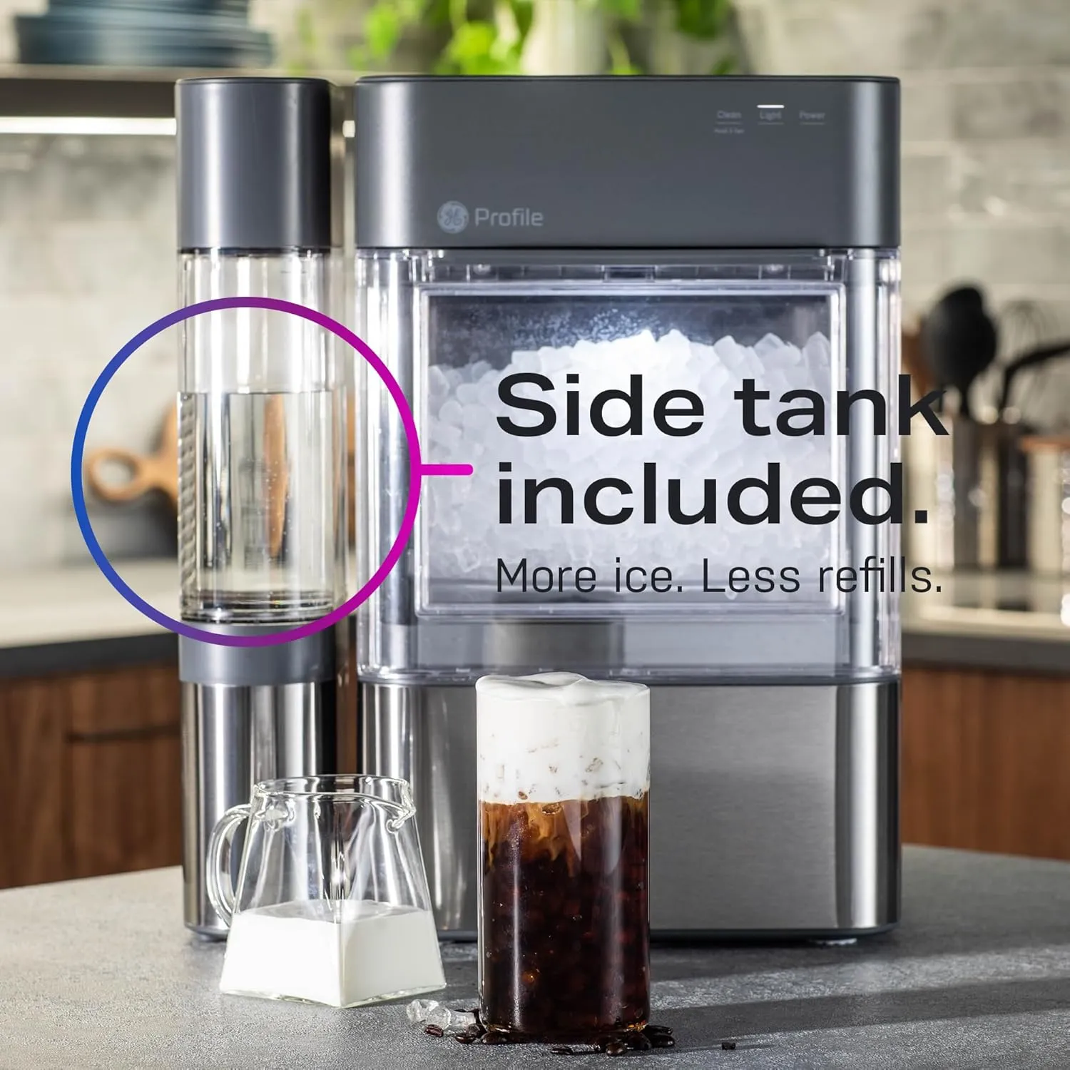 2.0 Countertop Nugget Ice Maker, 38 lbs/24hrs, WiFi-Enabled, Stainless Steel, Scoop Included