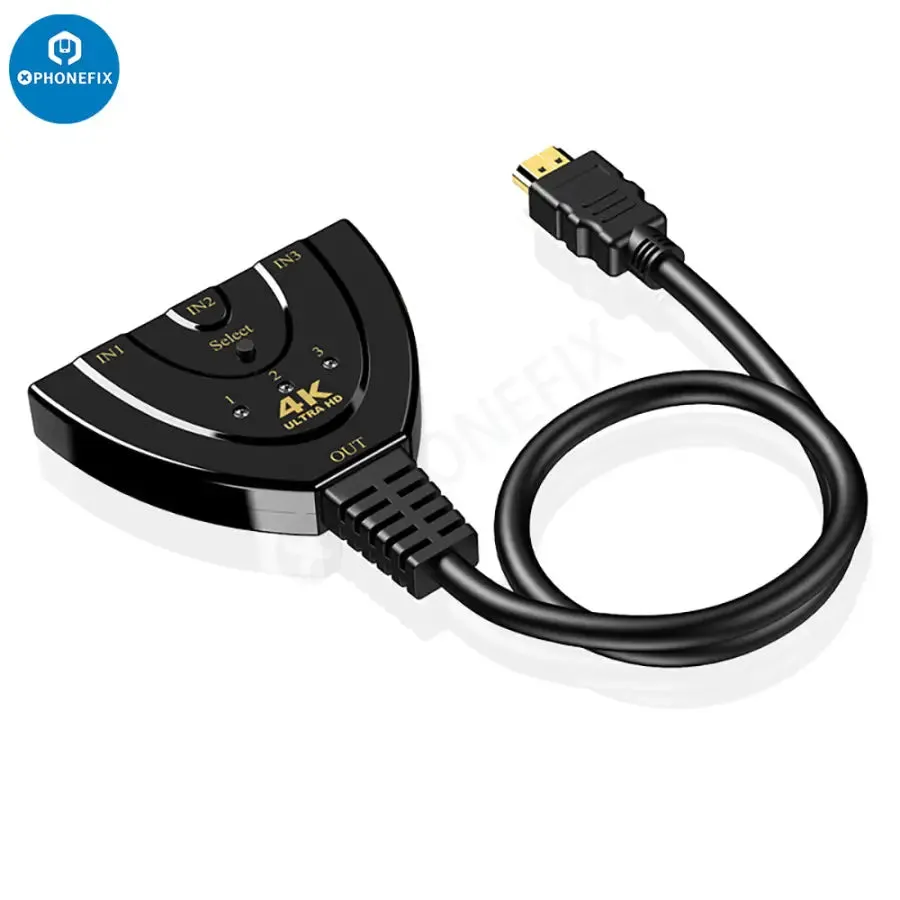 3 in 1 Out HDMI Multi Display Auto Switcher with 0.4M HDMI Cable