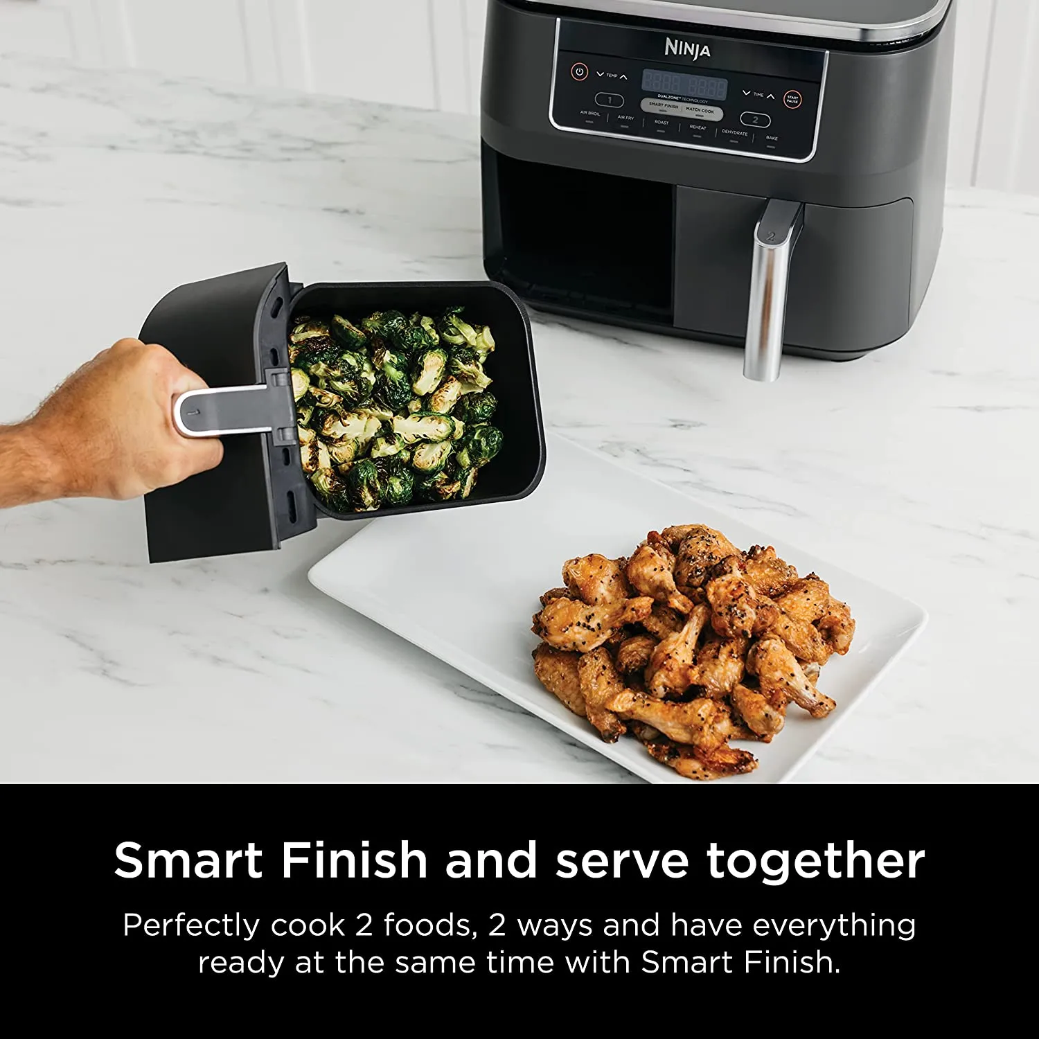 8 Quart 6-in-1 DualZone 2-Basket Air Fryer with 2 Independent Frying Baskets