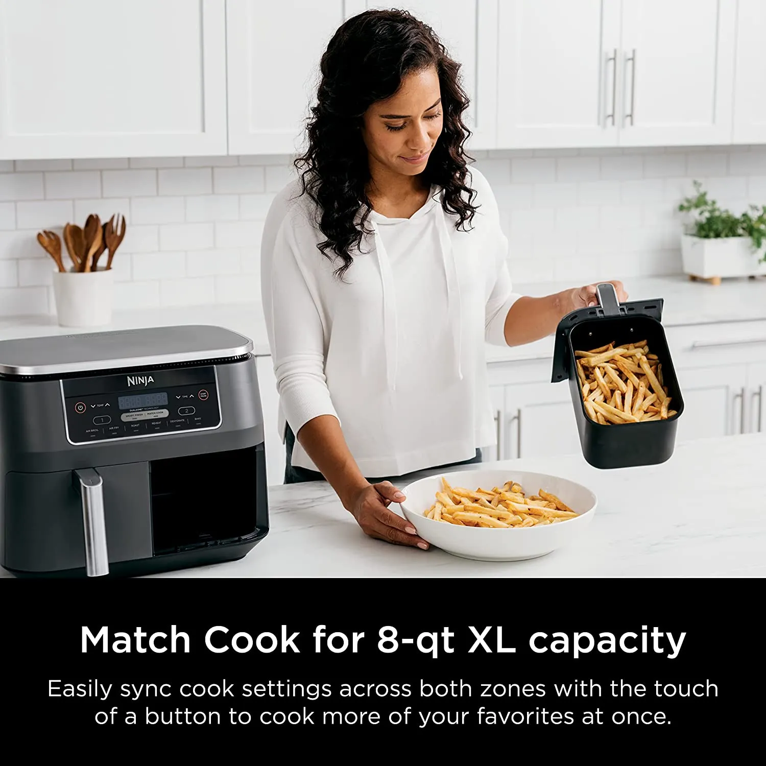 8 Quart 6-in-1 DualZone 2-Basket Air Fryer with 2 Independent Frying Baskets