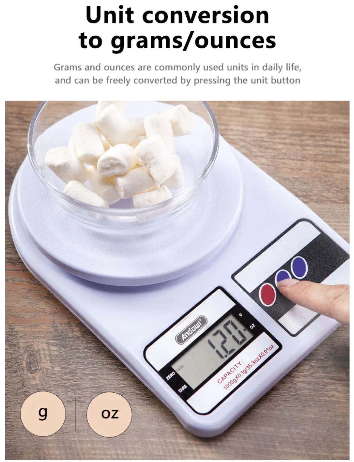 Andowl QC105 Digital Food Weighing Scale