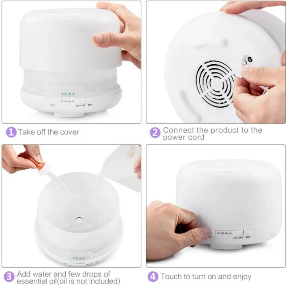 AstiVita Aroma diffuser Humidifier 500ml - 5 in 1 Ultrasonic Aromatherapy Diffuser