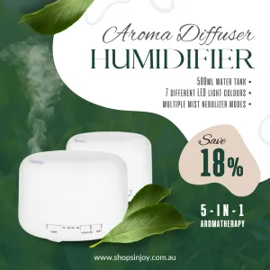 AstiVita Aroma diffuser Humidifier 500ml - 5 in 1 Ultrasonic Aromatherapy Diffuser