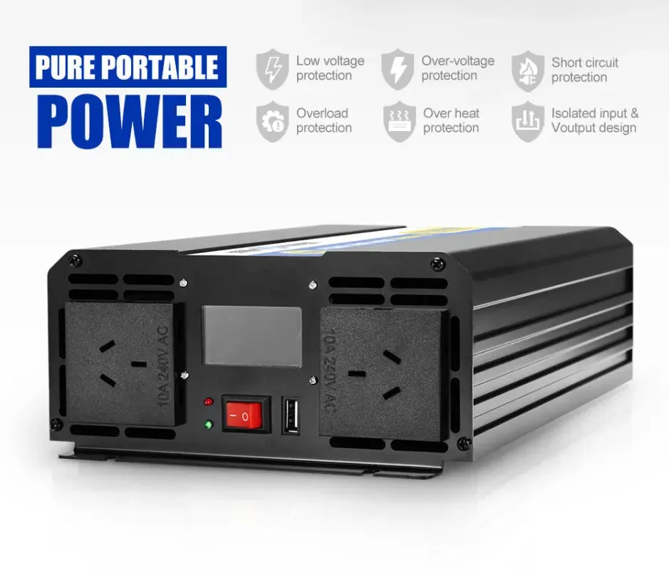 ATEM POWER 12V to 240V Pure Sine Wave Power Inverter | 1500W/3000W