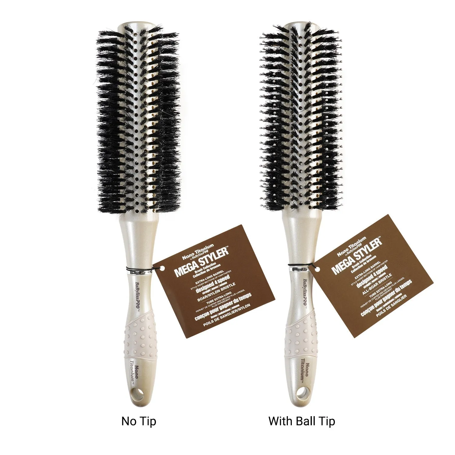 Babyliss Pro Mega Styler Boar & Nylon Bristle Round Brush