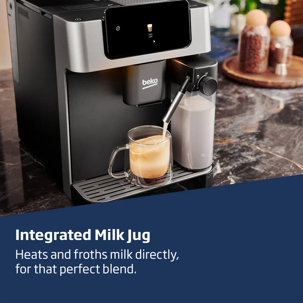 Beko CEG7304X CaffeExperto Fully Automatic 2L Bean To Cup Coffee Machine with Integrated Milk Jug Silver