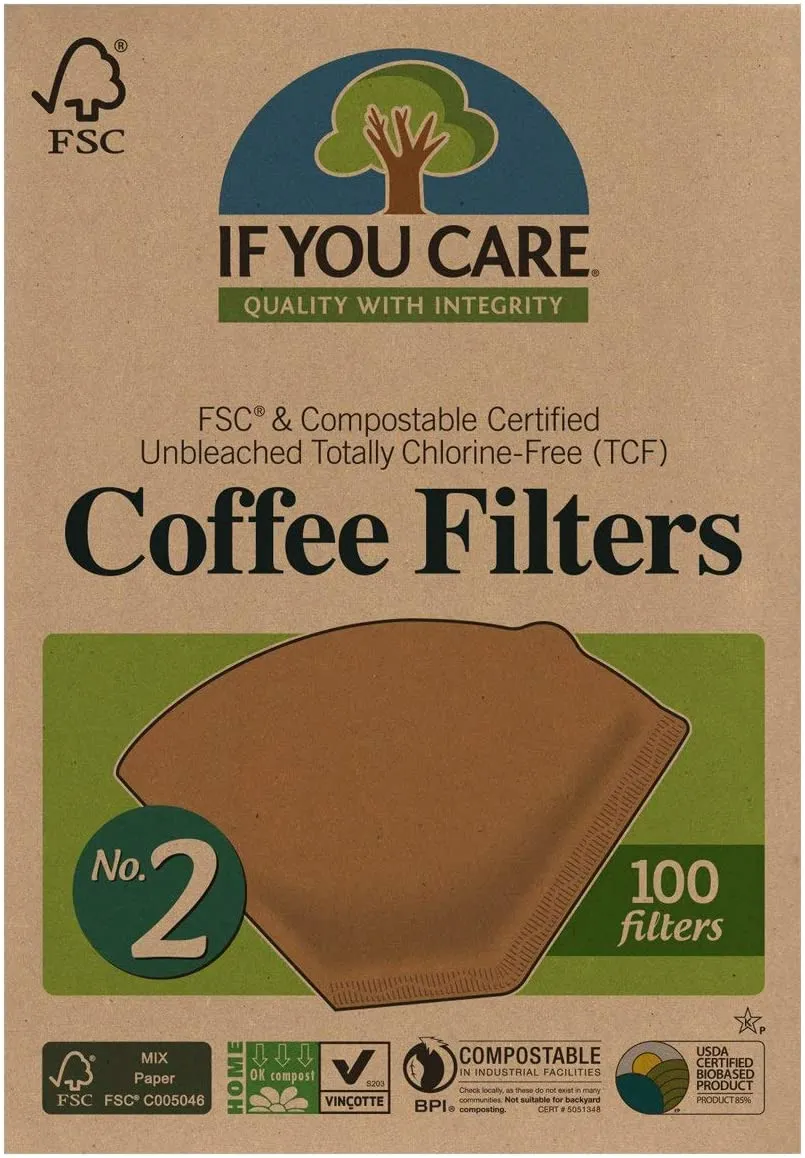 Biodegradable Coffee Filters, 100-Count Boxes - Pack of 12