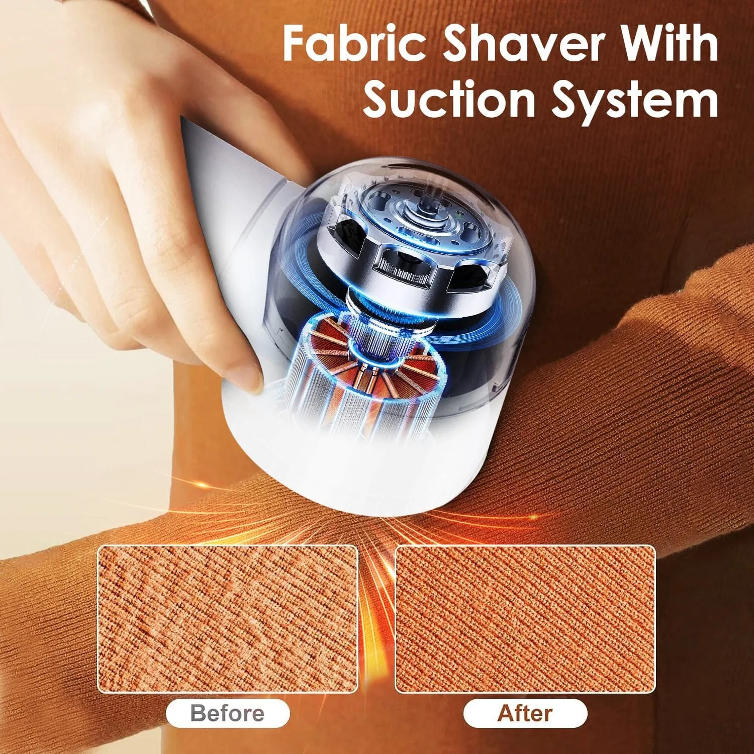 Electric Fabric Shaver with 3 Speeds Lint Brush Digital Display