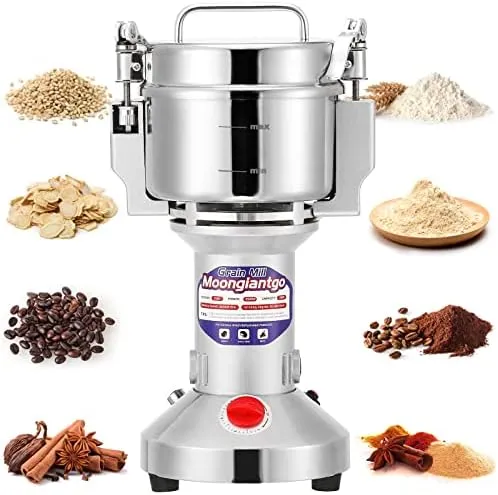 Electric Grain Mill Grinder, Commercial Spice Grinder Stainless Steel