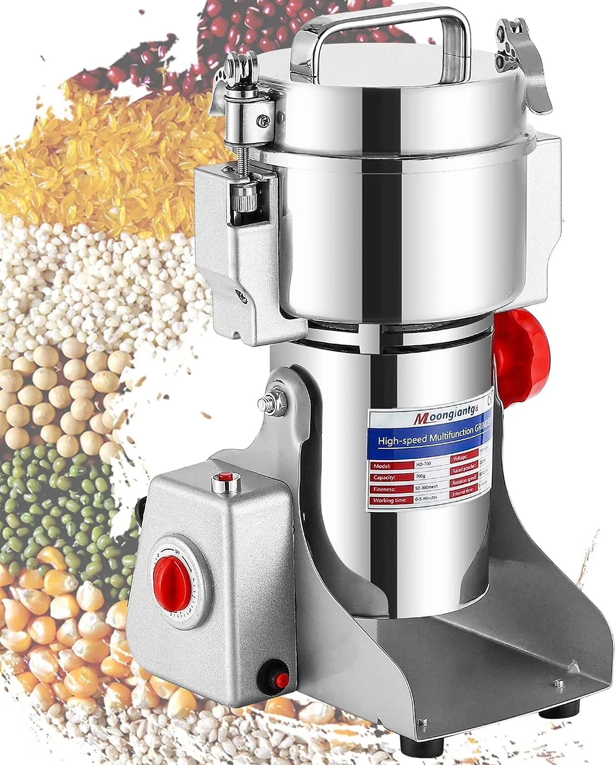 Electric Grain Mill Grinder, Commercial Spice Grinder Stainless Steel