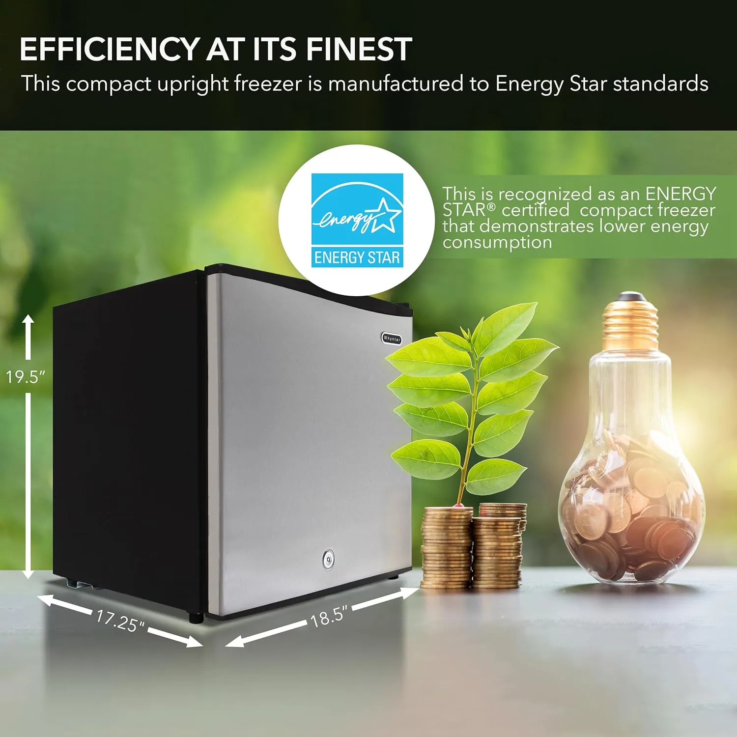 Energy Star Mini Upright Freezer with Lock, 1.1 Cu. Ft., Stainless Steel