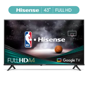 Hisense 43-Inch A4 Series LED Smart TV - Full HD 1080p, Google TV, Model 43A45K