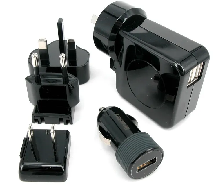 Huntkey TravelMate Multi Plugs USB Wall Adaptor with Car Charger