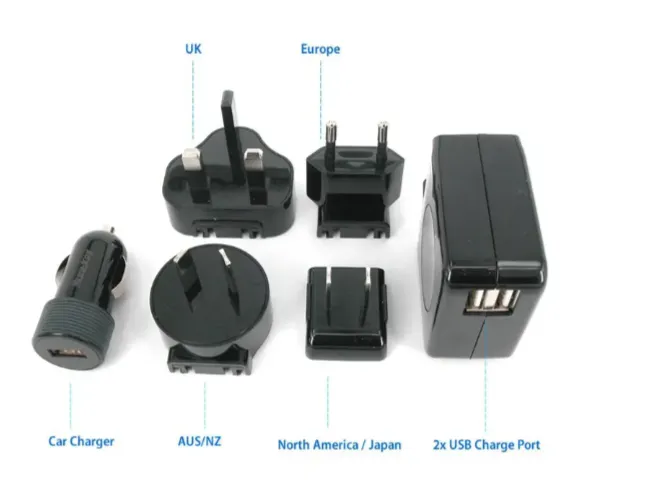 Huntkey TravelMate Multi Plugs USB Wall Adaptor with Car Charger