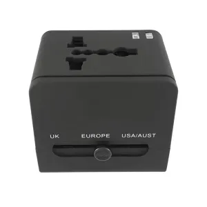 International Power Plug Travel Adapter with 2 USB Ports - Works for 150  Countries