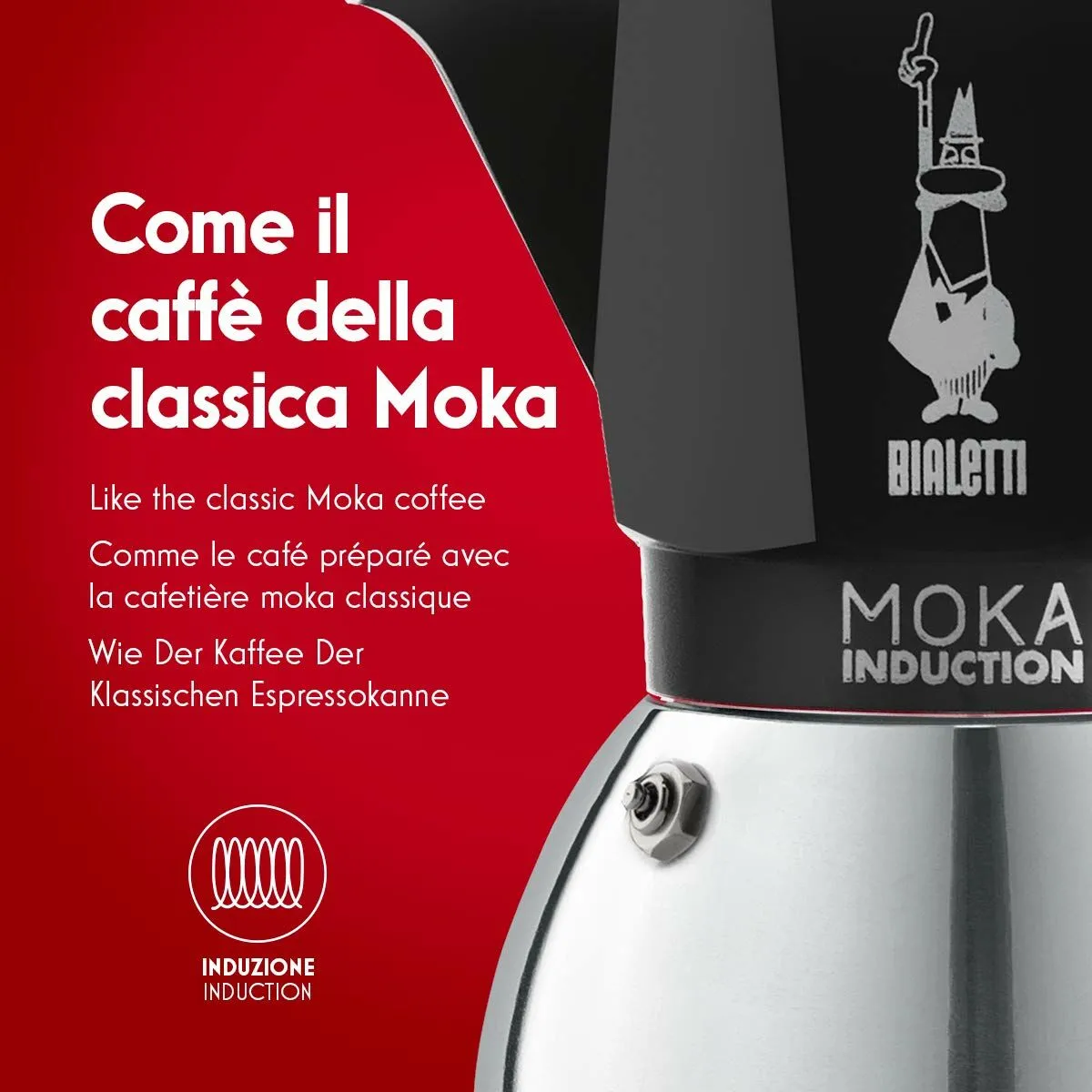 Italian Coffee Pot Bialetti Moka Black Aluminium