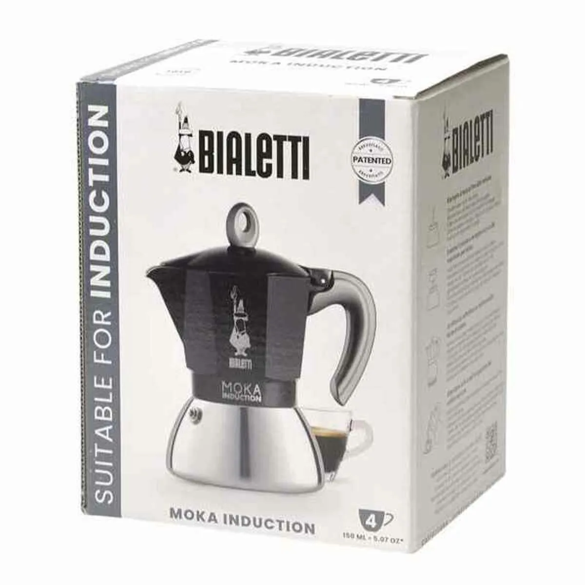 Italian Coffee Pot Bialetti Moka Black Aluminium