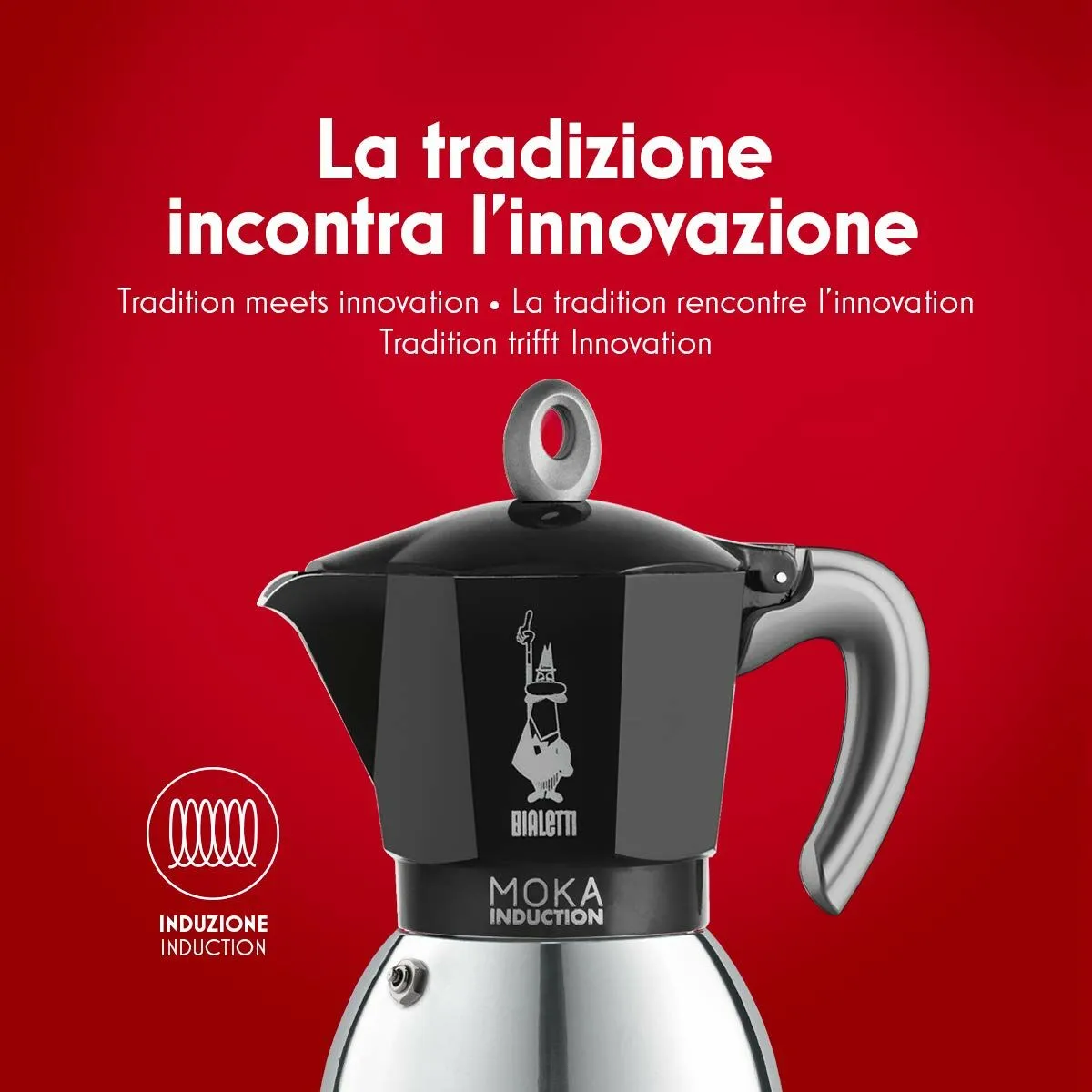 Italian Coffee Pot Bialetti Moka Black Aluminium