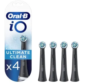 Oral-B iO Ultimate Clean Black Replacement Toothbrush Heads, Pack of 4