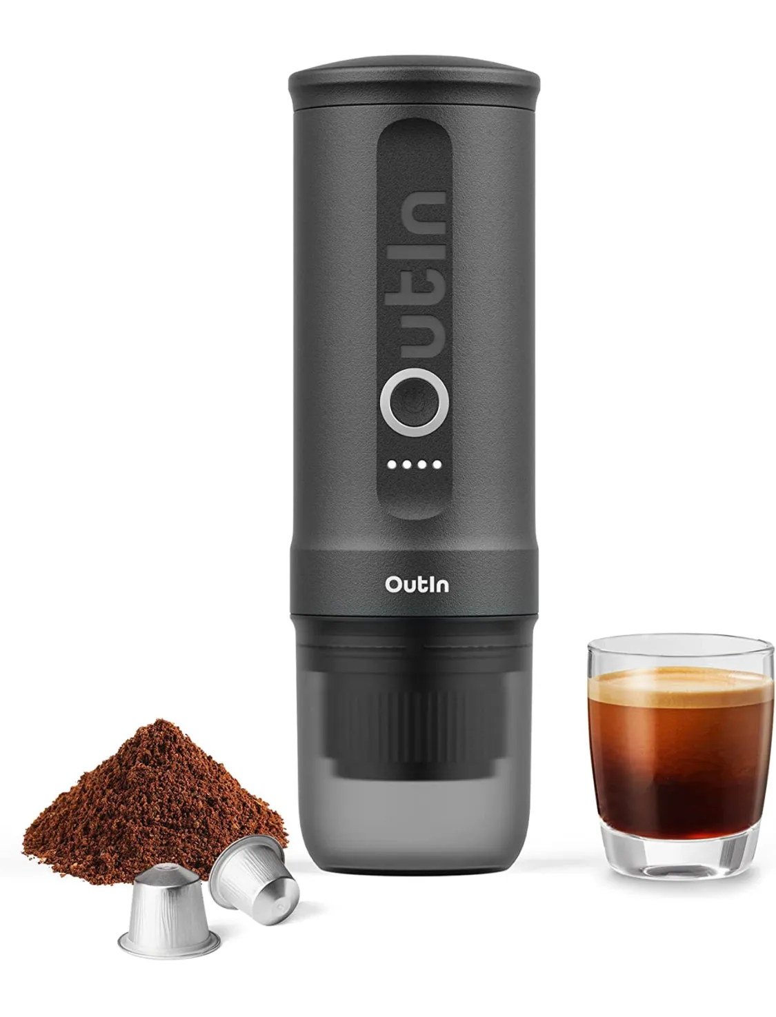 Outin Nano Mini Portable Battery Espresso (Black/Gray)