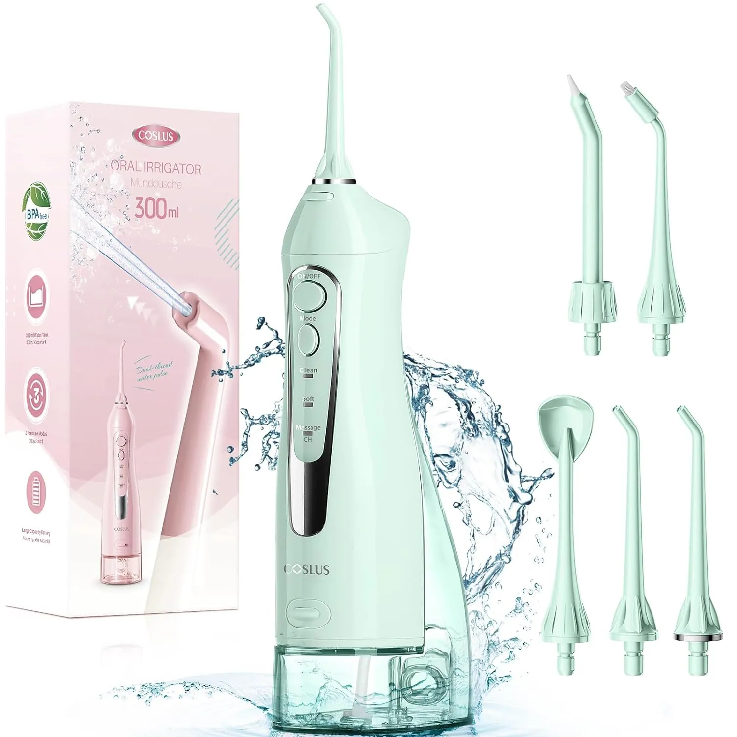 Portable Cordless Water Flosser – Rechargeable, Waterproof Dental Irrigator