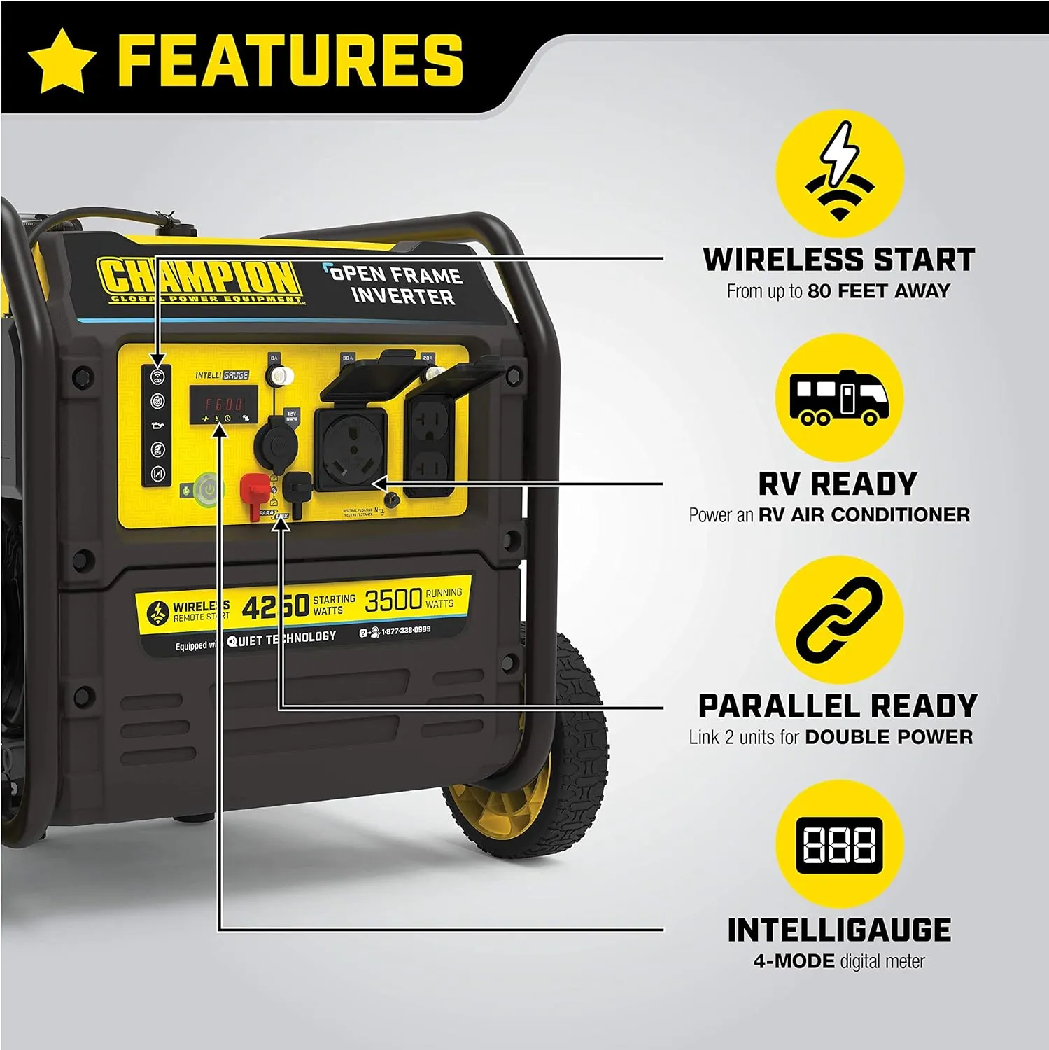 Portable Inverter Generator with Quiet Technology