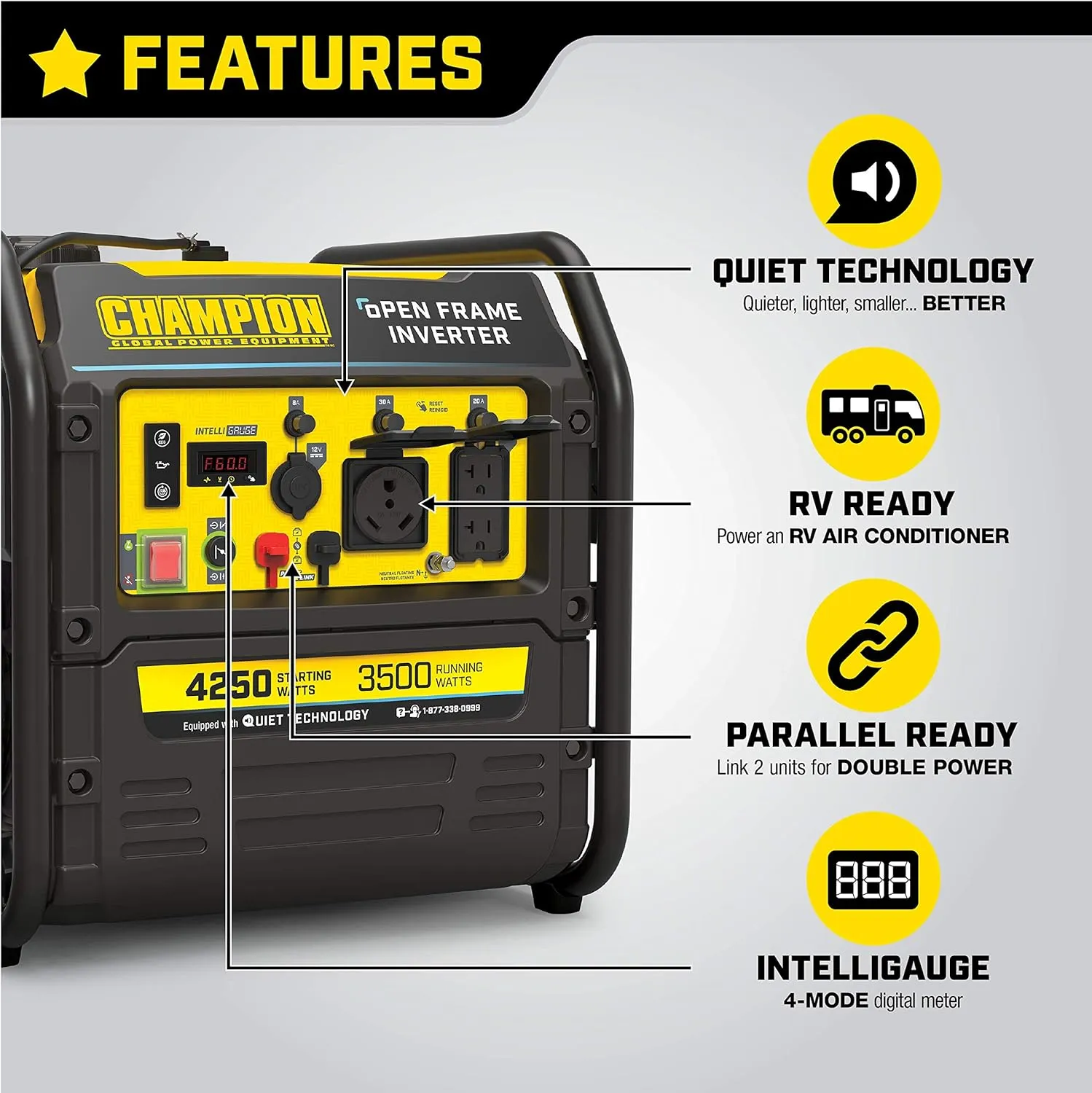 Portable Inverter Generator with Quiet Technology