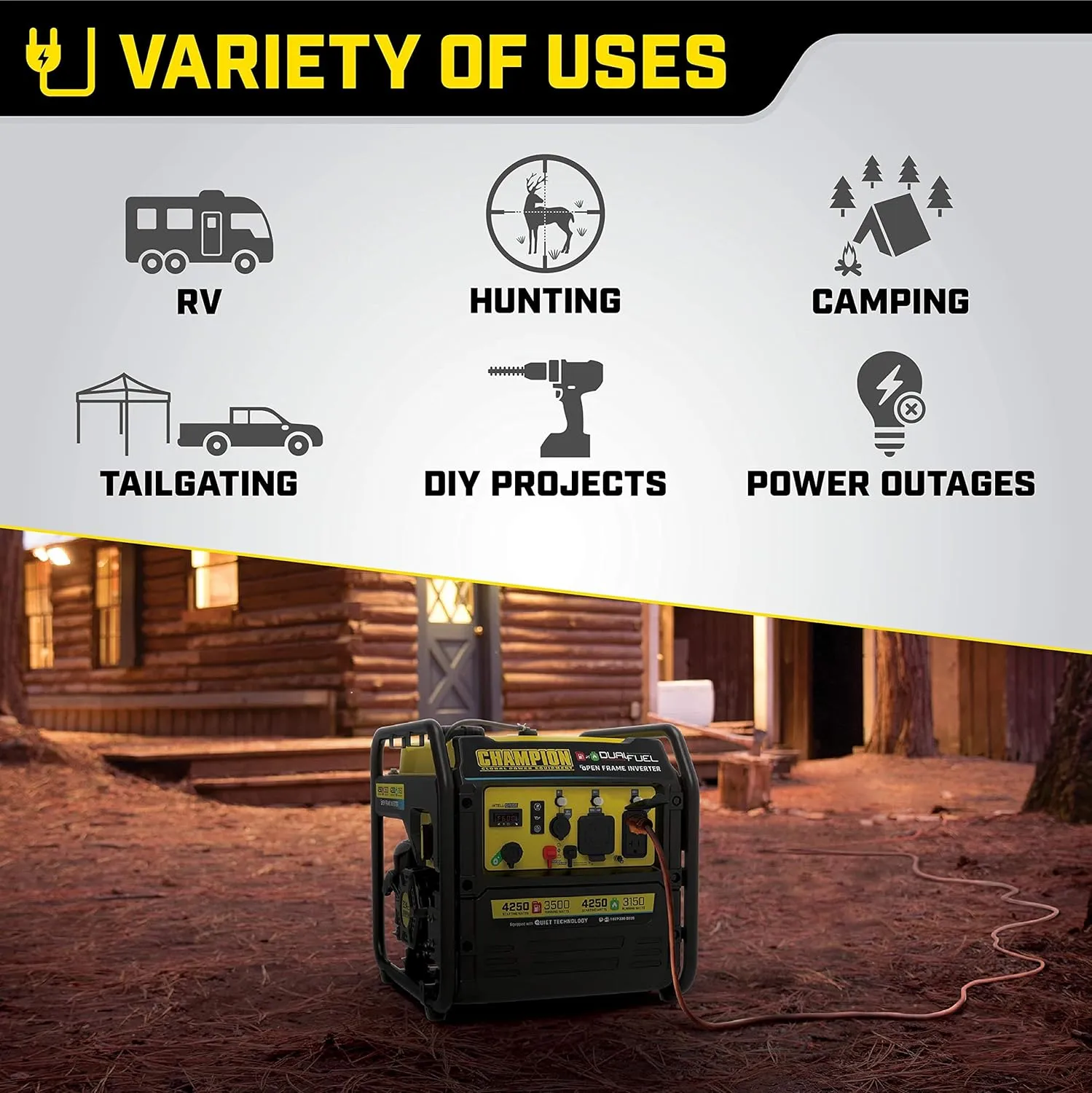 Portable Inverter Generator with Quiet Technology