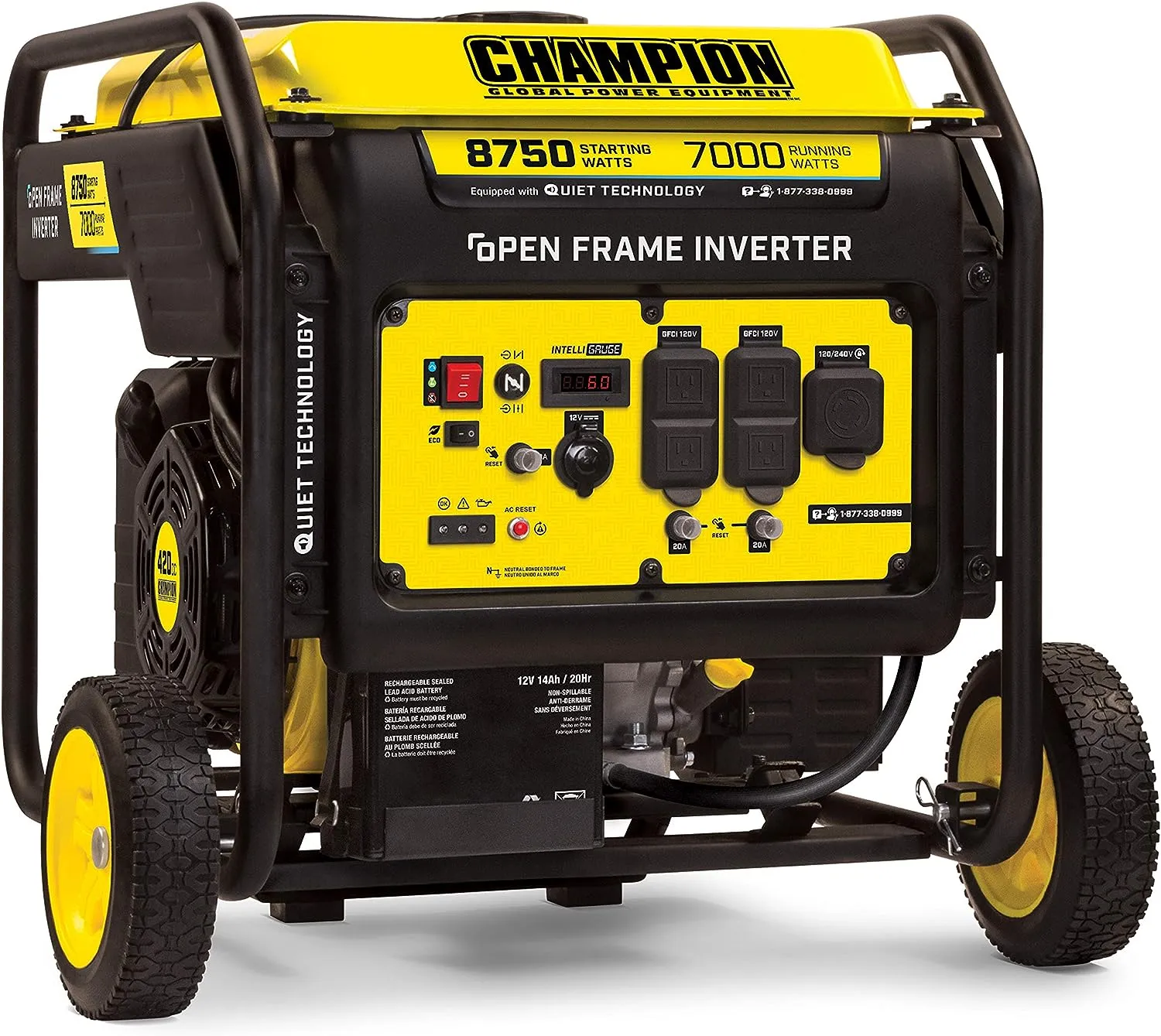 Portable Open Frame Inverter Generator with Quiet Technology