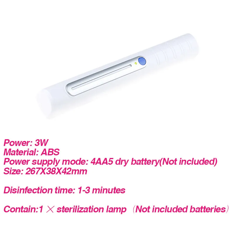 Portable Sterilization Mini Travel Wand Handheld Ultraviolet Disinfection Lamp