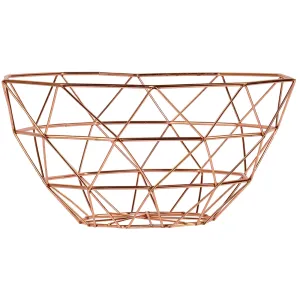 Red Co. Metal Rose Gold Fruit basket Large Round Storage Bowl for Bread Fruit Snacks Candy Utensils and Household Items