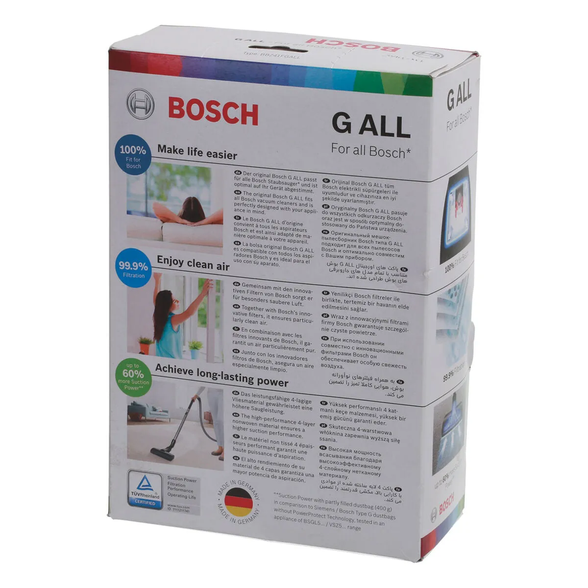 Replacement Bag for Vacuum Cleaner BOSCH BBZ41FGALL (4 Units)