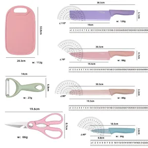 Seven Piece Set of Colored Stainless Steel Wheat Straw Kitchen Utensils