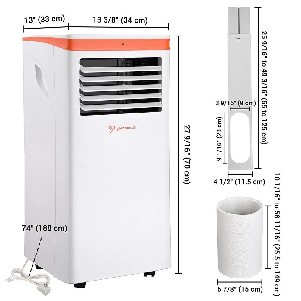 TheLAShop 10,000 BTU Portable Air Conditioner with Remote 120V (6,600 SACC)