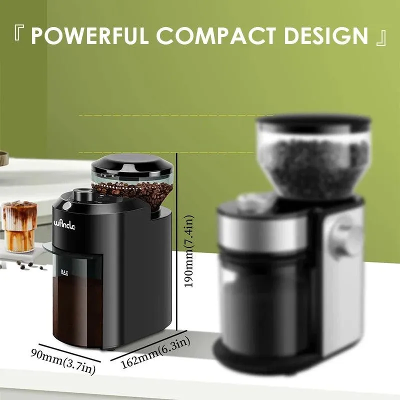 Wancle Electric Burr Coffee Grinder Adjustable Burr Mill Conical Coffee Bean Grinding with 28 Precise Grind Setting 220V/120V